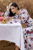 Althena Cream Floral Print Balloon-Sleeve Maxi Dress