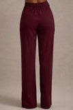 New York Wine Pinstripe Tailored Wide-Leg Trousers