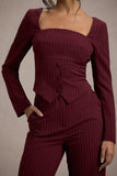 Los Angeles Wine Pinstripe Tailored Top