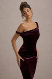 Neeka Port Velvet Twisted Asymmetric Maxi Dress