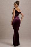 Neeka Port Velvet Twisted Asymmetric Maxi Dress