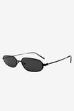 Drew Otra Black Metal Thin Rectangular Sunglasses