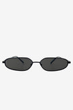 Drew Otra Black Metal Thin Rectangular Sunglasses