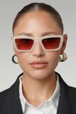 Fairfax Otra Ivory Square Brown Tinted Sunglasses