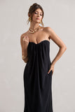 Kaz Black Chiffon Sweetheart Maxi Dress