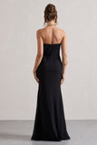 Kaz Black Chiffon Sweetheart Maxi Dress