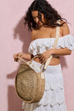 Maho Beige Round Crochet Handbag