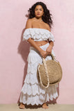 Maho Beige Round Crochet Handbag