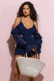 Anguilla White Crochet Bucket Tote Bag With Shells