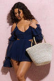 Anguilla White Crochet Bucket Tote Bag With Shells