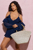 Anguilla White Crochet Bucket Tote Bag With Shells