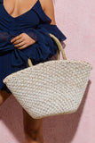Anguilla White Crochet Bucket Tote Bag With Shells