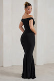 Salma Black Bardot Sweetheart Fishtail Maxi Dress