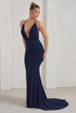 Starlet Navy Plunge Maxi Dress With Multiway Straps