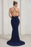 Starlet Navy Plunge Maxi Dress With Multiway Straps