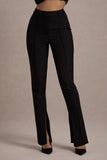 Wonder Woman Black High Waist Straight Leg Trousers With Hem Split