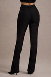 Wonder Woman Black High Waist Straight Leg Trousers With Hem Split
