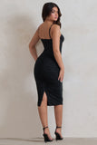 Love Tapes Black Corset Mesh Midi Dress