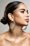 Corina Silver Diamante Hoop Earrings