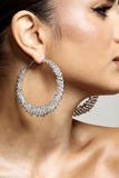 Corina Silver Diamante Hoop Earrings