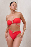 Rises Red High Waisted Bikini Bottoms