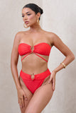 Rises Red High Waisted Bikini Bottoms