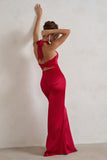 Forever Feature Berry Red High Neck Wrap Maxi Dress