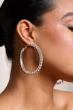 Grace Silver Chunky Diamante Hoop