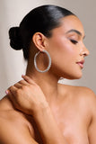 Grace Silver Chunky Diamante Hoop