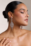 Heather Silver Diamante Drop Earrings