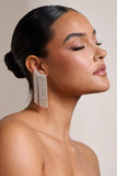 Petal Gold Diamante Tassel Cuff Earrings