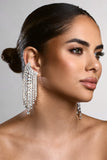Christine Silver Diamante Drop Earrings
