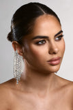 Christine Silver Diamante Drop Earrings