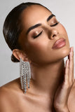Christine Silver Diamante Drop Earrings