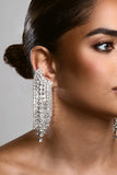 Christine Silver Diamante Drop Earrings