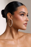 Sarah Gold Diamante Hoop Earrings