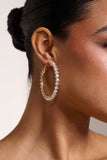 Sarah Gold Diamante Hoop Earrings