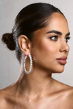 Tallulah Silver Diamante Large Hoop Earrings