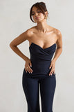 Bellezza Navy Bandeau Corset Wide Leg Jumpsuit
