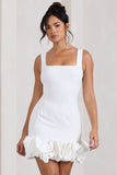 Lucy White Strappy Mini Dress With Ruffle Trim