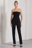 Walk That Walk Black High-Waisted Flared-Leg Trousers