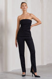 Walk That Walk Black High-Waisted Flared-Leg Trousers