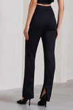 Walk That Walk Black High-Waisted Flared-Leg Trousers