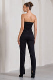 Walk That Walk Black High-Waisted Flared-Leg Trousers
