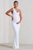 Phantasy White Maternity Cowl Neck Maxi Dress