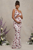 Phantasy White Floral Maternity Cowl Neck Maxi Dress