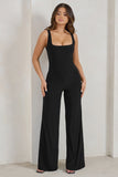 Toni Black Square Neck Sleeveless Jumpsuit