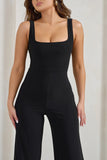 Toni Black Square Neck Sleeveless Jumpsuit