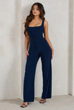 Toni Navy Square Neck Sleeveless Jumpsuit