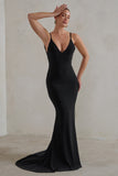 Endless Love Black Backless Knot Detail Fishtail Maxi Dress
